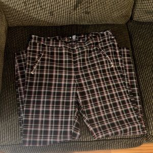 Plaid Skinny Fit Dress Pants